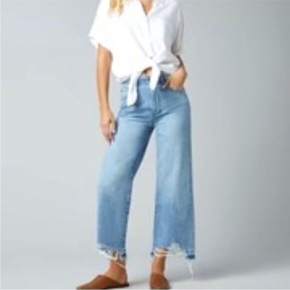 DL1961 | The Hepburn High Rise Wide Leg Cropped Jeans Women’s Size 25 (0) - Picture 1 of 15
